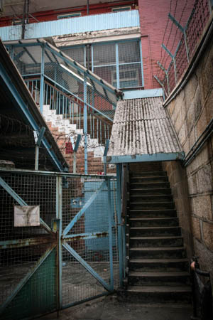 A passageway on the Parade Ground leads to the Ablutions Block