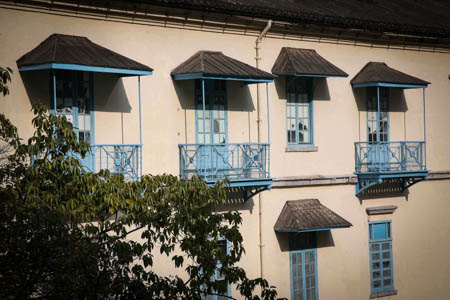 Balcony on the top level rooms facing south at Dormitory Block B.