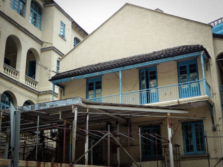 The side of Dormitory Block C facing Arbuthnot Road is a laundrette