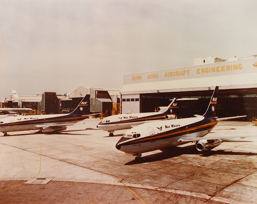 七十年代那魯航空送到港機維修的737及727機隊。
