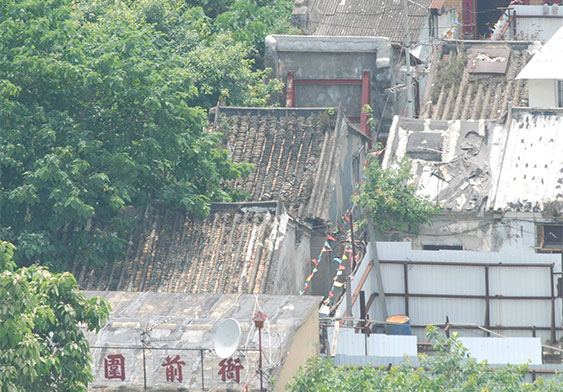 A typical ancestral house with a pitched roof