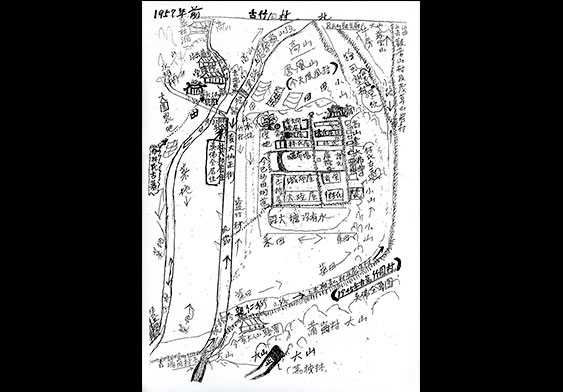 A hand-written map of Chuk Yuen Village