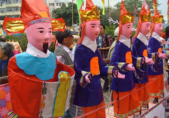 Papier mache sacrificial offerings for a Jiao ritual