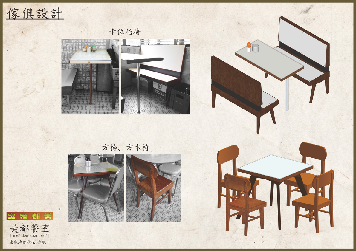 美都餐室—傢具設計插圖