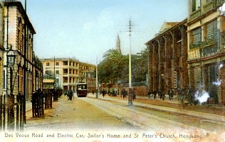 Des Voeux Road and Electric Car, Sailor