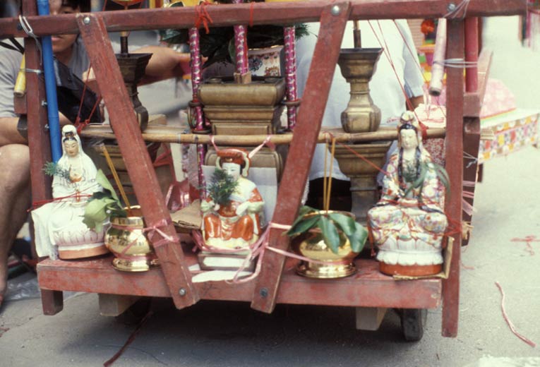 Gifts to be auctioned are carried on the Cannon