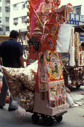 Hand-crafted clothing on the trolley