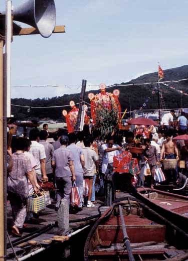 Carrying offerings to the temple