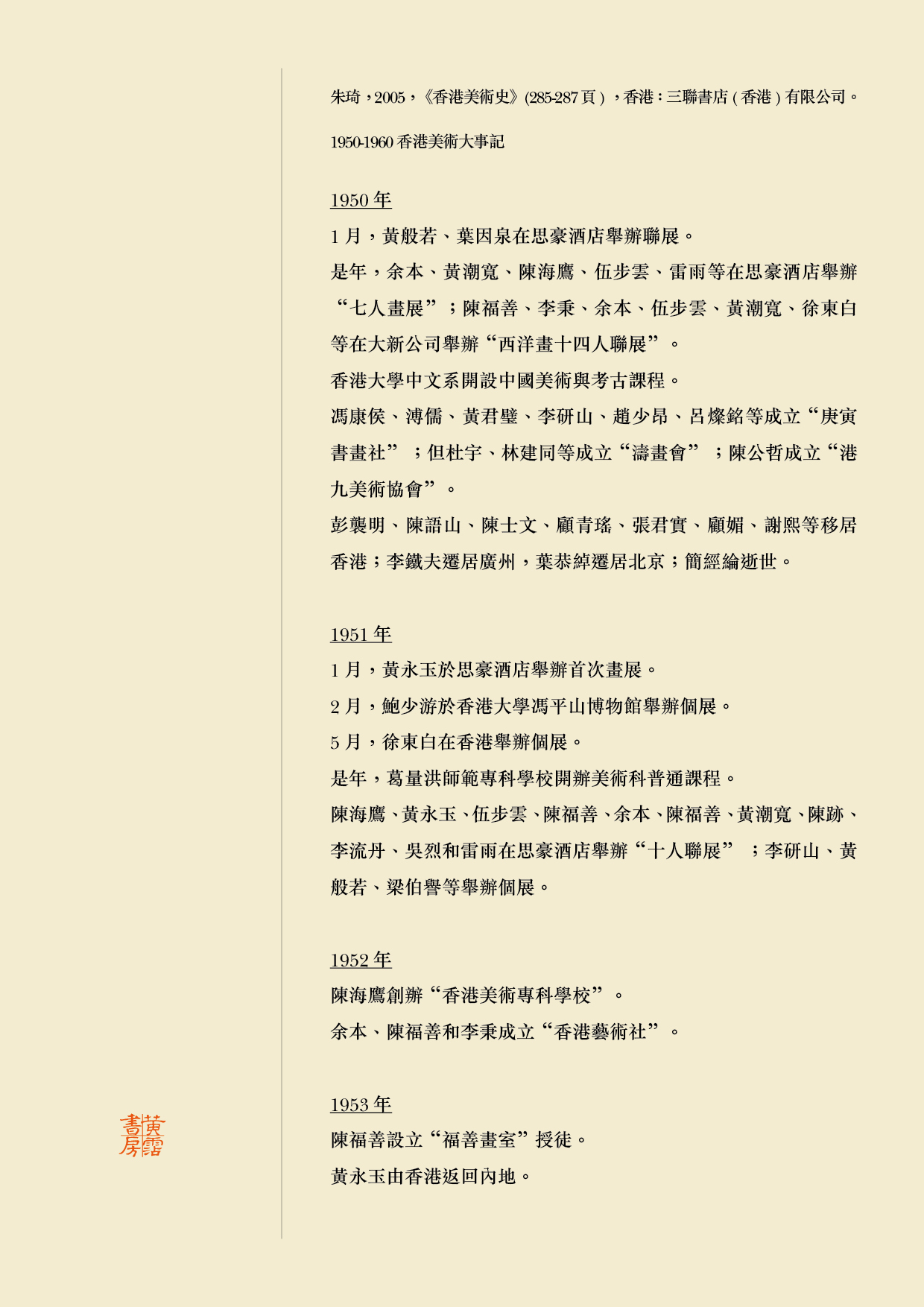 藝術展出 1950年代