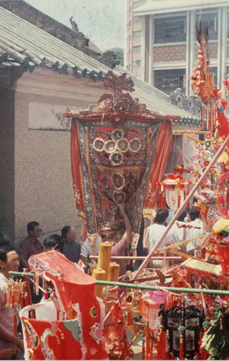 The Association's banner is held high